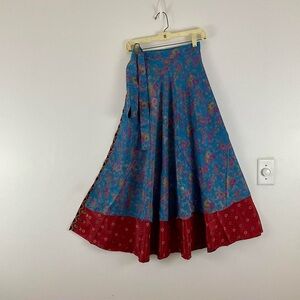 Reversible Upcycled Magic Sari Wrap Maxi Skirts